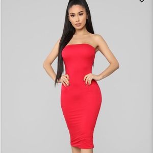 Red dress from fashion nova